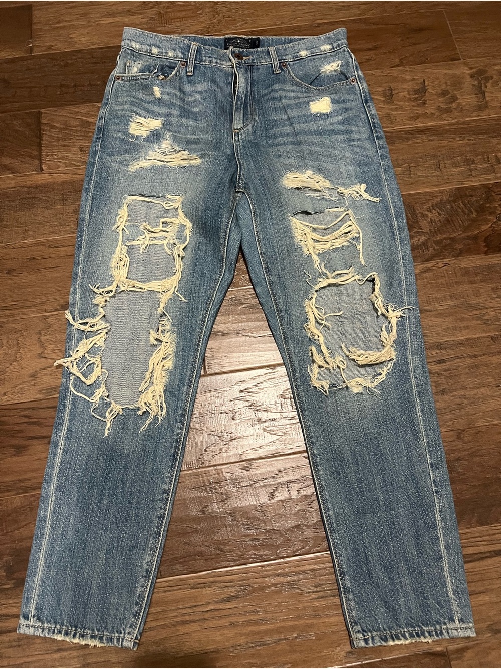 Lucky Brand Women's Distressed Light Blue Skinny Jeans